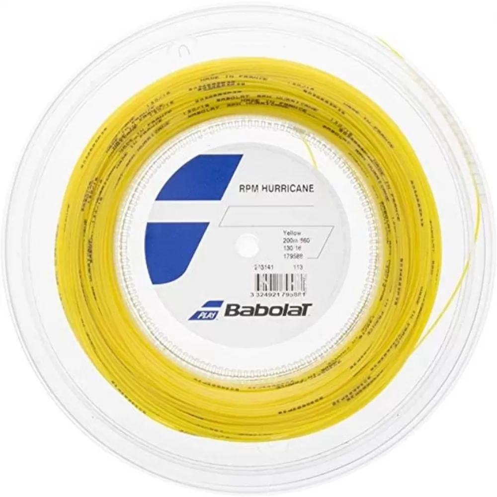 Babolat RPM Hurricane 17g Yellow Tennis String (Reel) 1 Babolat RPM Hurricane 17g Yellow Tennis String (Reel)