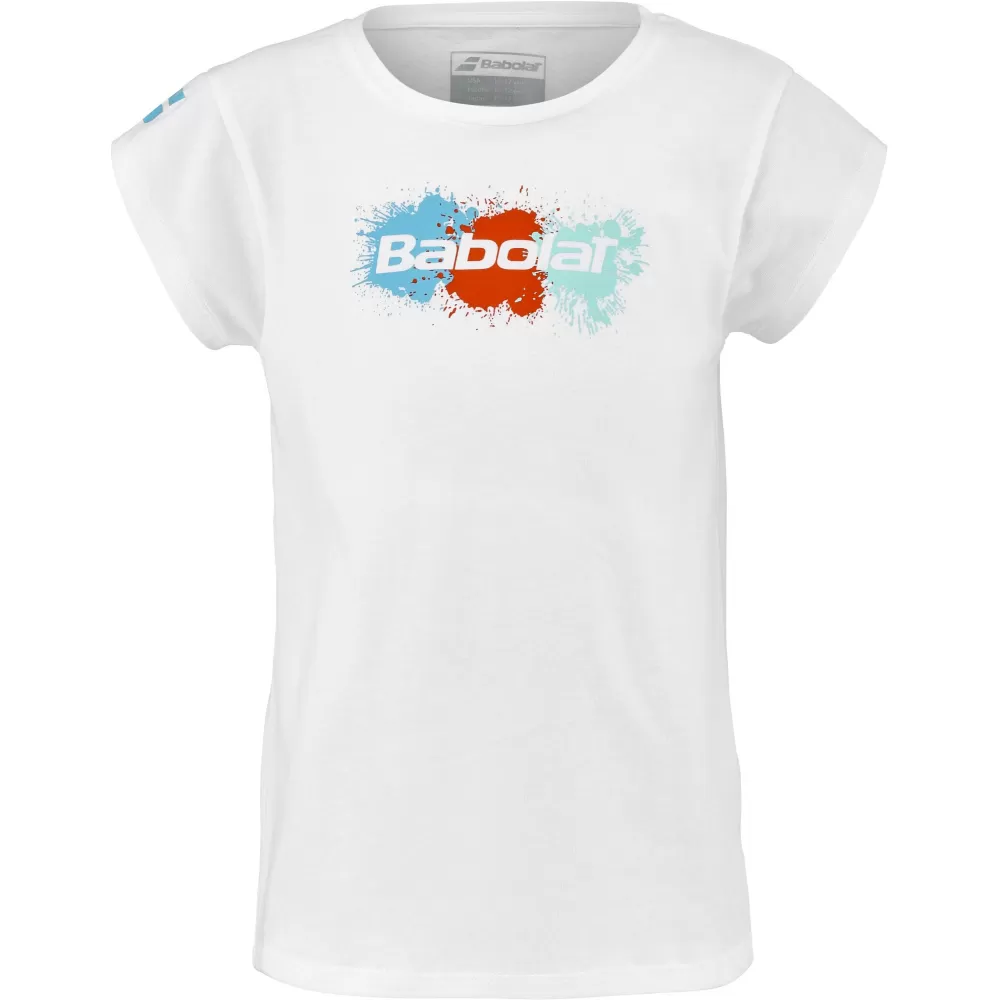 Babolat Girl’s Exercise Cotton Tennis Tee (White)