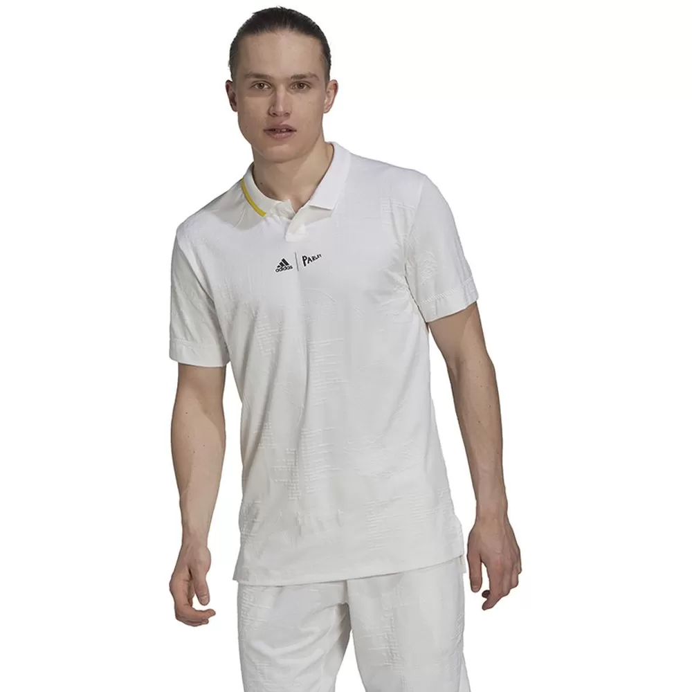 Adidas Men’s London FreeLift Tennis Polo (White) - Image 2