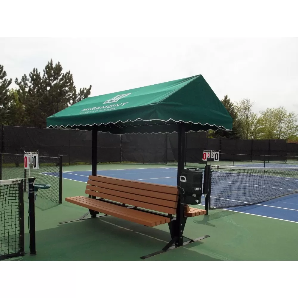 SunTrends 8-Foot Tennis Court Cabana Bench W/ Backrest 1 SunTrends 8-Foot Tennis Court Cabana Bench W/ Backrest