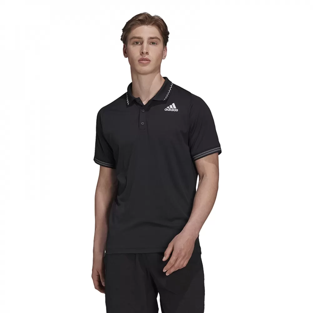 Adidas Men’s Freelift Primeblue Tennis Polo (Black) 2 Adidas Men’s Freelift Primeblue Tennis Polo (Black) - Image 2