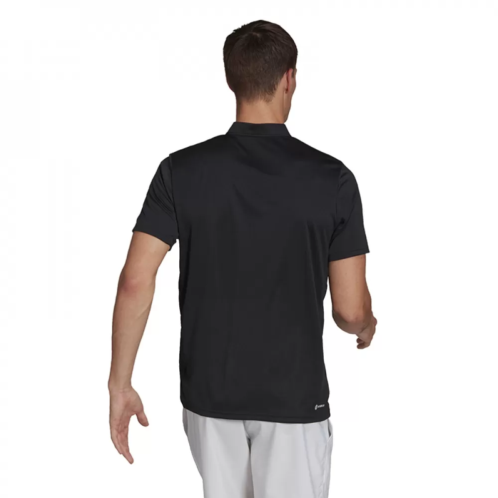 Adidas Men’s Club Henley Tennis Polo (Black) - Image 3