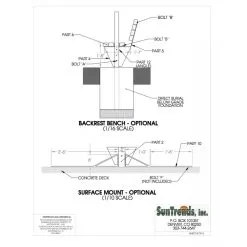 SunTrends 6-Foot Tennis Court Cabana Bench - Flat -Dreams of Tennis SunTrends Cabana Bench Installation Options 1000 1000 1