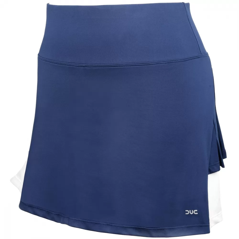 DUC Flirt-2 Women’s Double-Pleat Tennis Skort (Navy/White)