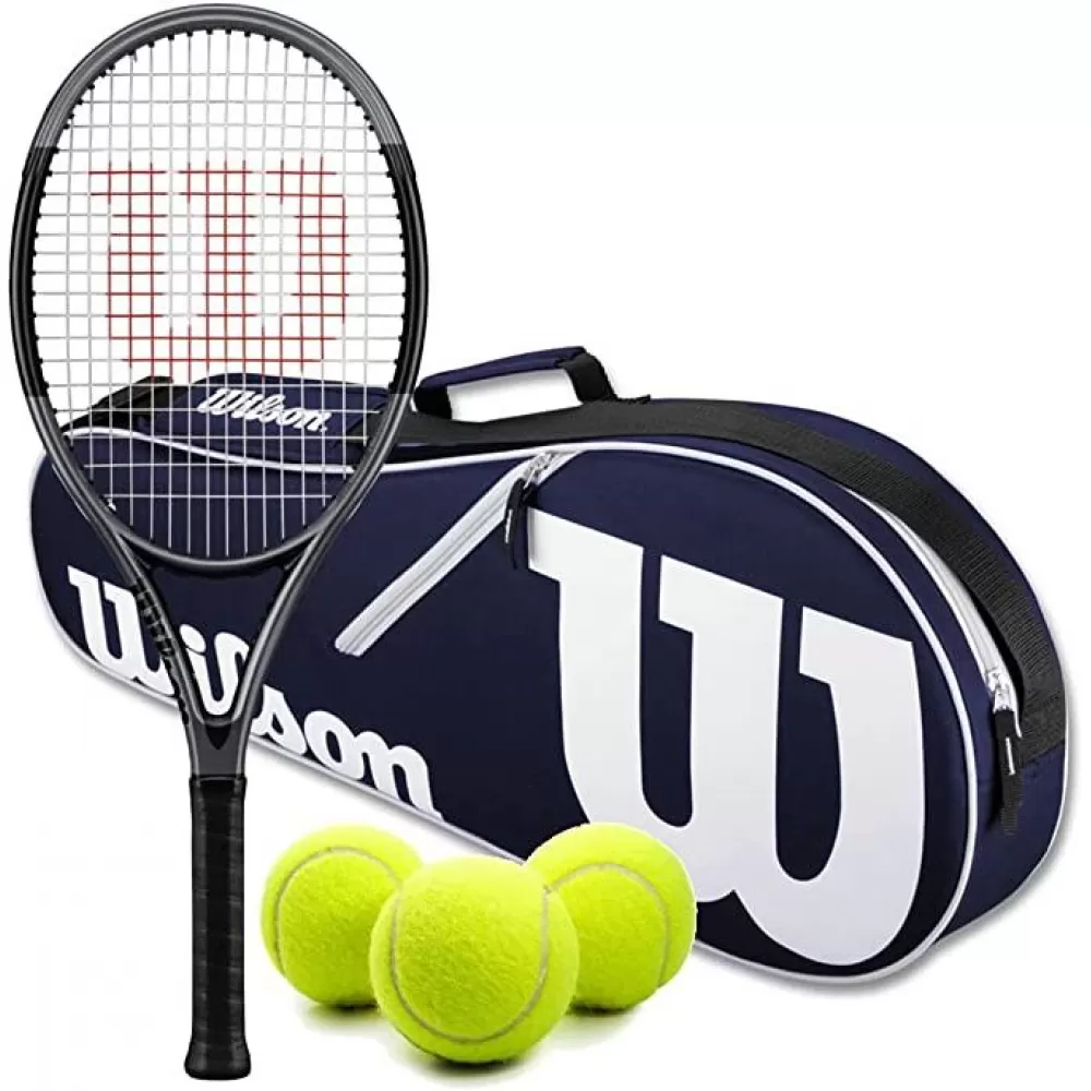 Wilson H2 Hyper Hammer Tennis Racquet Bundled W A Navy Advantage II Bag And 3 Balls