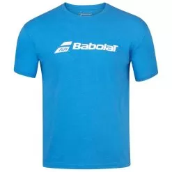 Babolat Men’s Exercise Crew Neck Tennis Training Tee (Blue Aster/Heather)