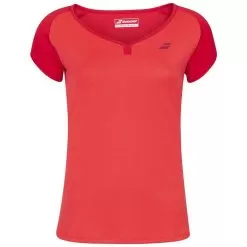 Babolat Girl’s Play Cap Sleeve Tennis Tee (Tomato Red)