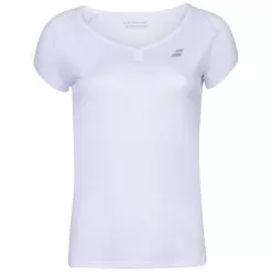 Babolat Girl’s Play Cap Sleeve Tennis Tee (White/White)
