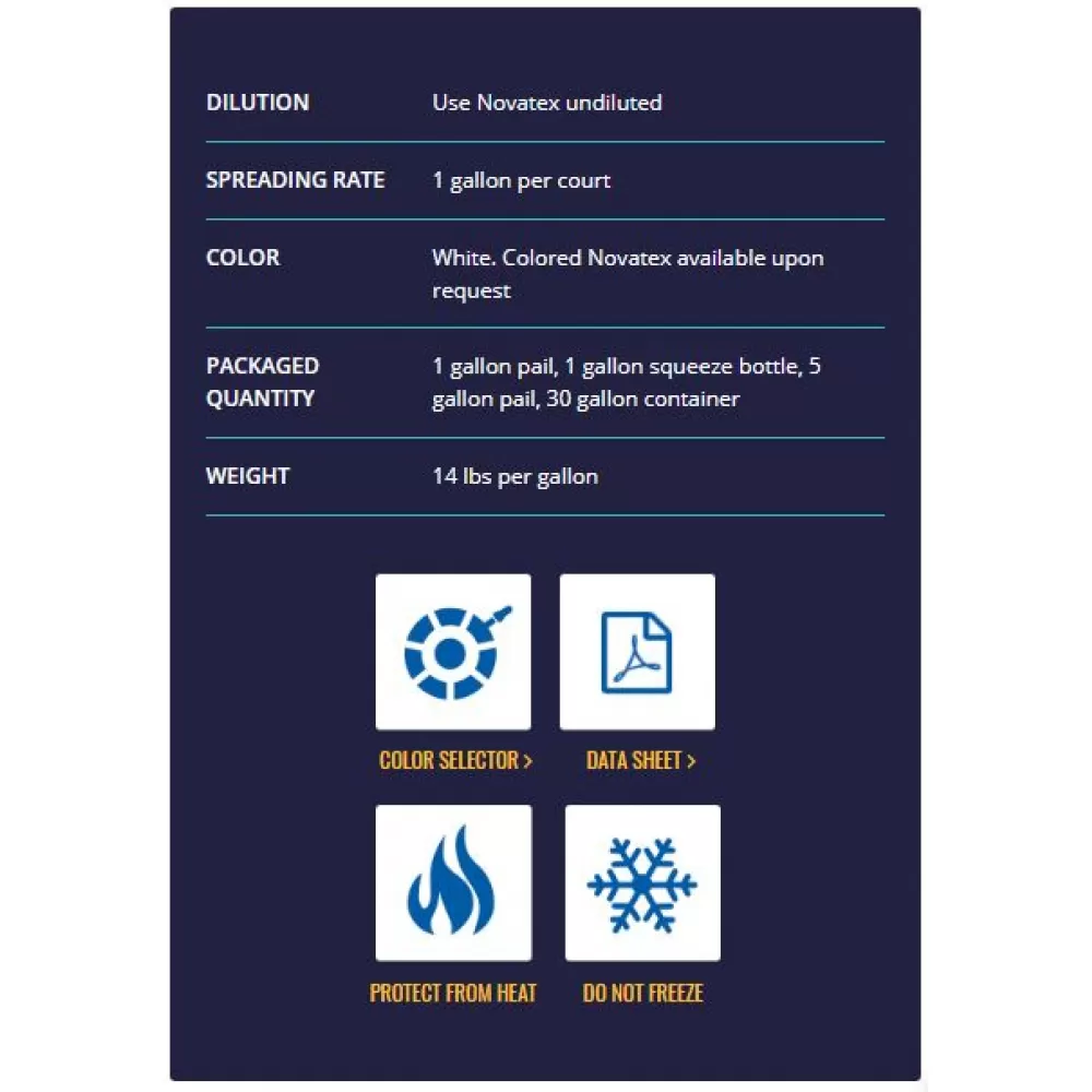 Nova NovaTex Textured Tennis Court Line Paint (1 Gallon Pail) 2 Nova NovaTex Textured Tennis Court Line Paint (1 Gallon Pail) - Image 2
