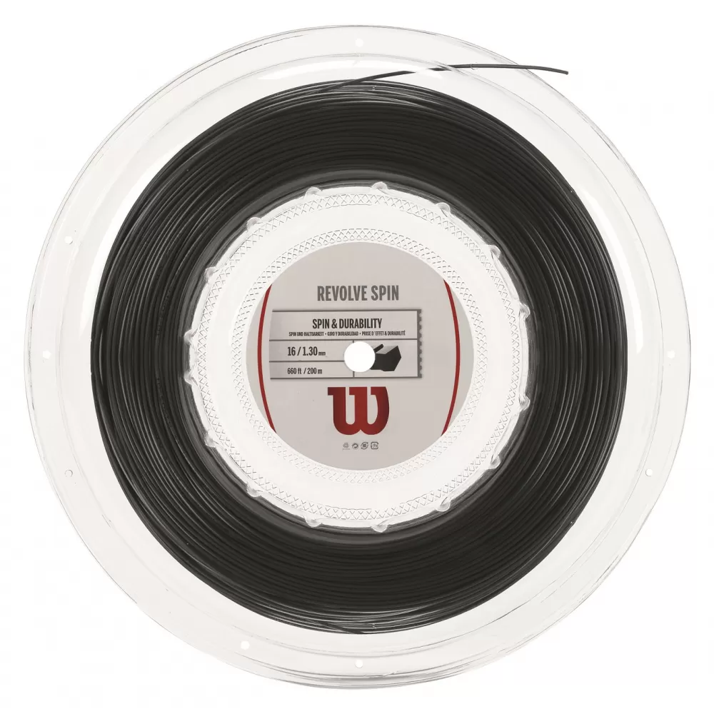 Wilson Revolve Spin 16g Black Tennis String (Reel) 1 Wilson Revolve Spin 16g Black Tennis String (Reel)